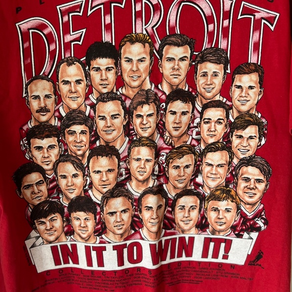 Vintage 90s NHL Detroit Red Wings Stanley Cup T-Shirt, 1996 — Large - Picture 4 of 7